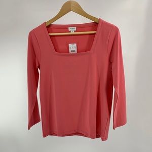 J. Crew Square Neck Coral Blouse